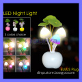 Novelty Gift Light 7 Color 3 LED Avatar Mushroom Lamp 220V Round Plug Light Control (LED822)